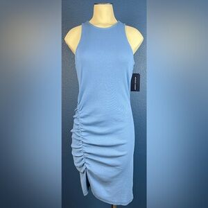 Melrose and Market Dress Sz S Blue Ribbed Bodycon Sleeveless NWT